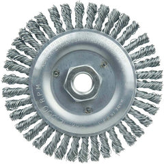 Vortec Pro 5″ Knot Wire Wheel, Stringer Bead Twist, .020″ Steel Fill, 5/8″-11 UNC Nut - Apex Tool & Supply