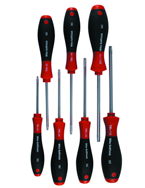 7 Piece - T7s; T8s; T9s; T10s; T15s; T20s; T25s Security - Torx SoftFinish® Cushion Grip Screwdriver Set - Apex Tool & Supply