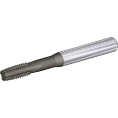 Kennametal - M8x1.25 Metric 6HX 4 Flute AlCrTiN Finish Solid Carbide Straight Flute Standard Hand Tap - Plug, Right Hand Thread, 3.15" OAL, 0.59" Thread Length, Oversize - Apex Tool & Supply