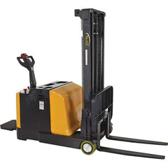 Vestil - 2,000 Lb Capacity, 118" Lift Height, Battery Powered Stacker - 2" Lowered Height, 36-1/4" Fork Length, 34" Overall Width - Apex Tool & Supply