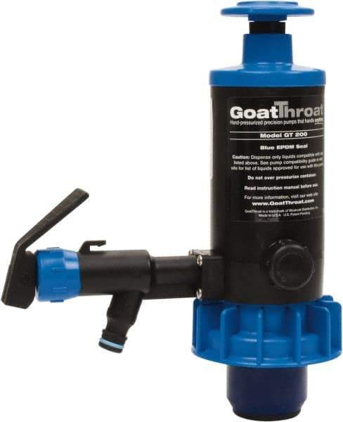 GoatThroat Pumps - 3/8" Outlet, 4 GPM, Polypropylene Hand Operated Transfer Pump - 56" OAL, For up to 55 Gal Drums, For Antifreeze & Other Lightweight Liquids - Apex Tool & Supply