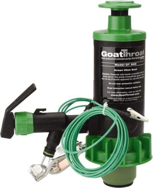 GoatThroat Pumps - 3/8" Outlet, 4 GPM, Polypropylene Hand Operated Transfer Pump - 56" OAL, For up to 55 Gal Drums, For Class I & II Flammable & Combustible Liquids - Apex Tool & Supply