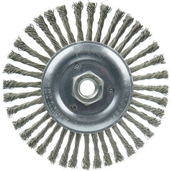 Vortec Pro 6″ Knot Wire Wheel, Stringer Bead Twist, .020″ Steel Fill, 5/8″-11 UNC Nut (Light Duty) - Apex Tool & Supply