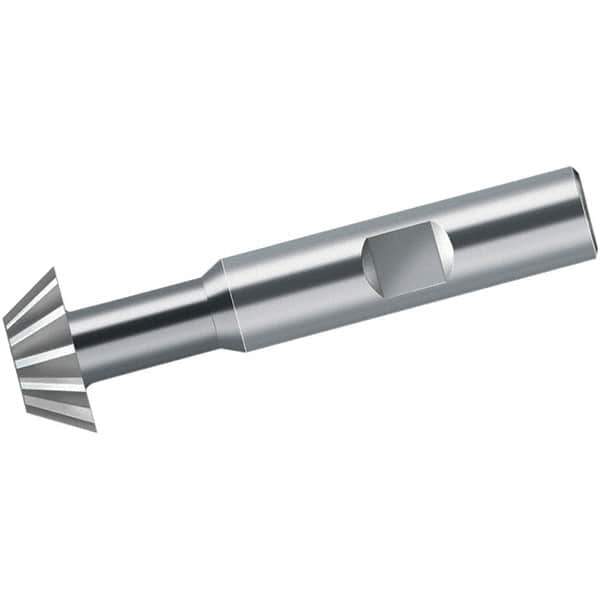 Walter-Prototyp - 12mm Diam x 5mm Width of Cut, 60° Included Angle, Cobalt Dovetail Cutter - Weldon Flat, Uncoated - Apex Tool & Supply