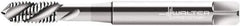 Walter-Prototyp - M5x0.80 Metric 3 Flute 6H Modified Bottoming Spiral Flute Tap - Cobalt, Bright Finish, 70mm OAL, Left Hand Flute, Left Hand Thread, Series P205198 - Exact Industrial Supply