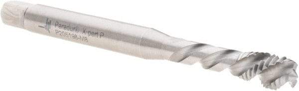 Walter-Prototyp - M8x1.25 Metric 3 Flute 6H Modified Bottoming Spiral Flute Tap - Cobalt, Bright Finish, 90mm OAL, Left Hand Flute, Left Hand Thread, Series P205198 - Apex Tool & Supply