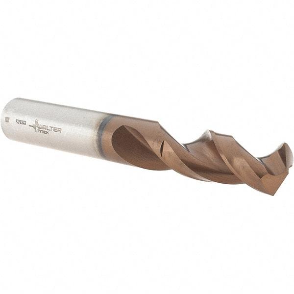 Walter-Titex - 1/2" 130° Parabolic Flute Cobalt Screw Machine Drill Bit - AlCrN Finish, Right Hand Cut, 51mm Flute Length, 102mm OAL, Conical+U Point, Straight Shank - Apex Tool & Supply