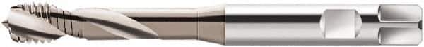Walter-Prototyp - M6x1.00 Metric 2 Flute 6H Modified Bottoming Spiral Flute Tap - Cobalt, CrN Finish, 80mm OAL, Right Hand Flute, Right Hand Thread, Series S2051604 - Exact Industrial Supply