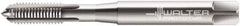 Walter-Prototyp - M2.2x0.25 Metric Fine 6H 3 Flute Bright Finish Cobalt Straight Flute Machine Tap - Modified Bottoming, Right Hand Thread, 45mm OAL, 7mm Thread Length, Oversize - Exact Industrial Supply