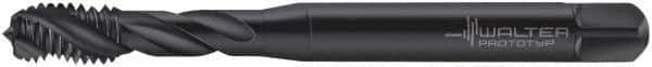 Walter-Prototyp - M3x0.50 Metric 3 Flute 6H Modified Bottoming Spiral Flute Tap - Cobalt, Oxide Finish, 56mm OAL, Right Hand Flute, Right Hand Thread, Series 7051773 - Exact Industrial Supply