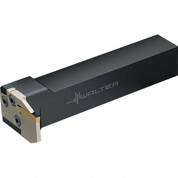 Walter - External Thread, 0.4724" Max Depth of Cut, 2mm Min Groove Width, 139.8mm OAL, Left Hand Indexable Grooving Cutoff Toolholder - 25mm Shank Height x 25mm Shank Width, GX16-1E.. Insert Style, NCLE Toolholder Style - Apex Tool & Supply