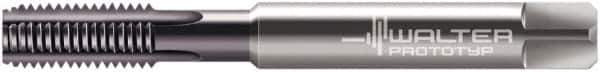 Walter-Prototyp - M6x1.00 Metric 6HX 4 Flute Multilayer TiAlN Finish Solid Carbide Straight Flute Machine Tap - Modified Bottoming, Right Hand Thread, 80mm OAL, 19mm Thread Length, Oversize, Through Coolant - Apex Tool & Supply
