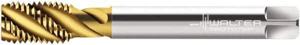 Walter-Prototyp - M12x1.75 Metric 3 Flute 7G Modified Bottoming Spiral Flute Tap - Cobalt, TiN Finish, 110mm OAL, Right Hand Flute, Right Hand Thread, Series P2059905 - Apex Tool & Supply