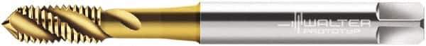 Walter-Prototyp - M6x1.00 Metric 3 Flute 6G Modified Bottoming Spiral Flute Tap - Cobalt, TiN Finish, 80mm OAL, Right Hand Flute, Right Hand Thread, Series P2053905 - Apex Tool & Supply