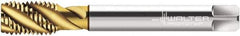 Walter-Prototyp - M12x1.75 Metric 3 Flute 6H Modified Bottoming Spiral Flute Tap - Cobalt, TiN Finish, 110mm OAL, Right Hand Flute, Right Hand Thread, Series P2056905 - Exact Industrial Supply