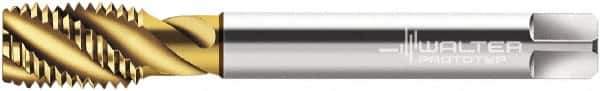 Walter-Prototyp - M12x1.75 Metric 3 Flute 6G Modified Bottoming Spiral Flute Tap - Cobalt, TiN Finish, 110mm OAL, Right Hand Flute, Right Hand Thread, Series P2058905 - Apex Tool & Supply