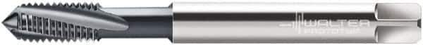 Walter-Prototyp - M2x0.40 Metric 3 Flute 6HX Modified Bottoming Spiral Flute Tap - Powdered Metal, TiCN Finish, 45mm OAL, Right Hand Flute, Right Hand Thread, Series 2041606 - Apex Tool & Supply