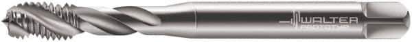 Walter-Prototyp - M3.5x0.60 Metric 3 Flute 6H Modified Bottoming Spiral Flute Tap - Cobalt, Bright Finish, 56mm OAL, Right Hand Flute, Right Hand Thread, Series 7051770 - Exact Industrial Supply