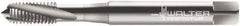 Walter-Prototyp - M4x0.50 Metric Fine 3 Flute 6H Modified Bottoming Spiral Flute Tap - Cobalt, Bright Finish, 63mm OAL, Right Hand Flute, Right Hand Thread, Series 21410 - Apex Tool & Supply