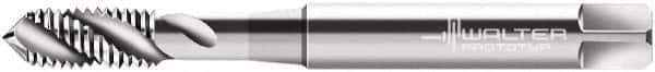 Walter-Prototyp - 3/8-16 UNC 3 Flute 2B Modified Bottoming Spiral Flute Tap - Cobalt, Bright Finish, 100mm OAL, Right Hand Flute, Right Hand Thread, Series P22519 - Exact Industrial Supply