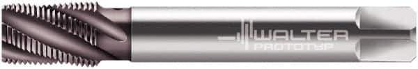 Walter-Prototyp - 3/8-18 NPT, 30° Helix, 5 Flutes, Modified Bottoming Chamfer, Hardlube Finish, Cobalt, Spiral Flute Pipe Tap - Right Hand Flute, 0.6299" Shank Diam, 0.7874" Thread Length, 0.4724" Square Size, Series 2556702 - Apex Tool & Supply
