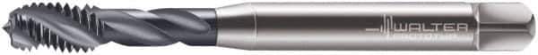 Walter-Prototyp - M10x1.50 Metric 3 Flute 6H Modified Bottoming Spiral Flute Tap - Cobalt, TiCN Finish, 100mm OAL, Right Hand Flute, Right Hand Thread, Series 7051776 - Apex Tool & Supply