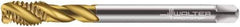 Walter-Prototyp - M16x2.00 Metric 4 Flute 6H Modified Bottoming Spiral Flute Tap - Cobalt, TiN Finish, 110mm OAL, Right Hand Flute, Right Hand Thread, Series 7056775 - Apex Tool & Supply
