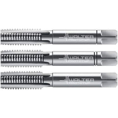 Walter-Prototyp - M12x1.75 Metric, 4 Flute, Modified Bottoming, Plug & Taper, Bright Finish, High Speed Steel Tap Set - Right Hand Cut, 75mm OAL, 63/64" Thread Length, 6H Class of Fit, Series 30060 - Apex Tool & Supply