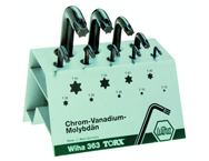 9 Piece - T10; T15; T20; T25; T30; T40; T50; T55 & T60 - Torx L-Key Short Arm Set In Stand - Apex Tool & Supply
