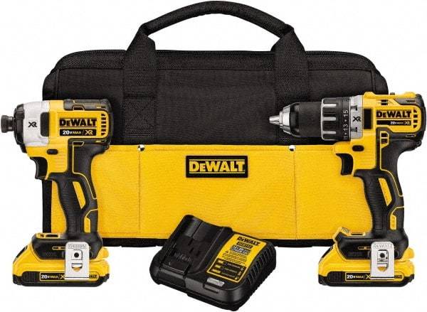 DeWALT - 20 Volt Cordless Tool Combination Kit - Includes Brushless Compact Drill/Driver & Impact Driver, Lithium-Ion Battery Included - Apex Tool & Supply