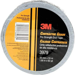 3M - 60 Yds Silver Duct Tape - 8 mil, Rubber Adhesive - Apex Tool & Supply
