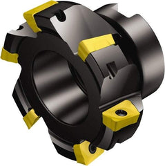 Sandvik Coromant - 5 Inserts, 66mm Cut Diam, 22mm Arbor Diam, 15.7mm Max Depth of Cut, Indexable Square-Shoulder Face Mill - 90° Lead Angle, 40mm High, R390-17.. Insert Compatibility, Through Coolant, Series CoroMill 390 - Apex Tool & Supply