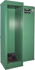 Securall Cabinets - 1 Door, Green Steel Standard Safety Cabinet for Flammable and Combustible Liquids - 44" High x 14" Wide x 13-5/8" Deep, Manual Closing Door, 3 Point Key Lock, D, E Cylinder Capacity - Apex Tool & Supply