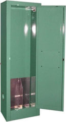 Securall Cabinets - 1 Door, Green Steel Standard Safety Cabinet for Flammable and Combustible Liquids - 44" High x 14" Wide x 9" Deep, Manual Closing Door, 3 Point Key Lock, D, E Cylinder Capacity - Apex Tool & Supply