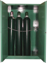 Securall Cabinets - 1 Door, Green Steel Standard Safety Cabinet for Flammable and Combustible Liquids - 65" High x 43" Wide x 34" Deep, Manual Closing Door, 3 Point Key Lock, H Cylinder Capacity - Apex Tool & Supply
