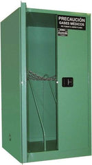 Securall Cabinets - 2 Door, Green Steel Standard Safety Cabinet for Flammable and Combustible Liquids - 65" High x 34" Wide x 34" Deep, Manual Closing Door, 3 Point Key Lock, H Cylinder Capacity - Apex Tool & Supply