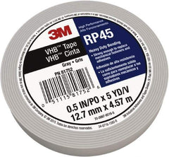 3M - 3/4" x 5 Yd Acrylic Adhesive Double Sided Tape - 0.04" Thick, Polyethylene Foam Liner, Series RP45 - Apex Tool & Supply