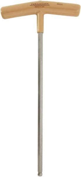 Paramount - 8mm Hex, T-Handle Cushion Grip, Ball End Hex Key - 11-13/64" OAL, Protanium High Torque Steel, Metric System of Measurement - Apex Tool & Supply
