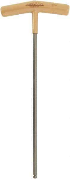 Paramount - 6mm Hex, T-Handle Cushion Grip, Ball End Hex Key - 10-1/2" OAL, Protanium High Torque Steel, Metric System of Measurement - Apex Tool & Supply