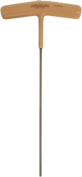 Paramount - 2.5mm Hex, T-Handle Cushion Grip, Hex Key - 6-51/64" OAL, Protanium High Torque Steel, Metric System of Measurement - Apex Tool & Supply
