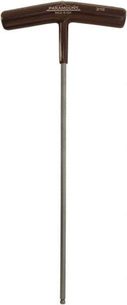 Paramount - 3/16" Hex, T-Handle Cushion Grip, Ball End Hex Key - 9-51/64" OAL, Protanium High Torque Steel, Inch System of Measurement - Apex Tool & Supply