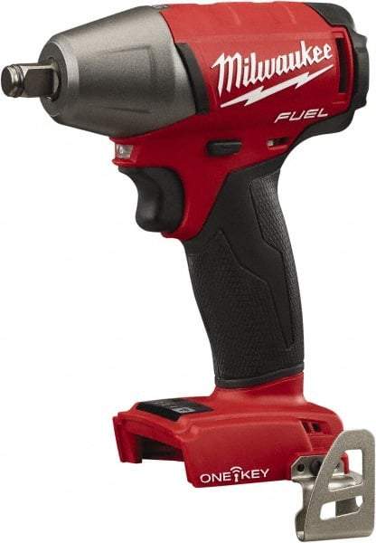 Milwaukee Tool - 1/2" Drive 18 Volt Pistol Grip Cordless Impact Wrench & Ratchet - 2,500 RPM, 0 to 3,200 BPM, 220 Ft/Lb Torque, Lithium-Ion Batteries Not Included - Apex Tool & Supply