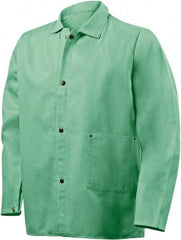 Steiner - Size M Flame Resistant/Retardant Jacket - Green, Cotton & Nylon, Snaps Closure, 44 to 46" Chest - Apex Tool & Supply