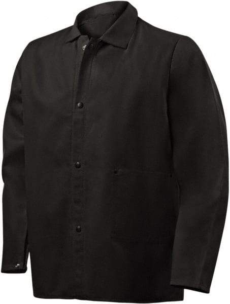 Steiner - Size S Flame Resistant/Retardant Jacket - Black, Cotton & Nylon, Snaps Closure, 40 to 42" Chest - Apex Tool & Supply