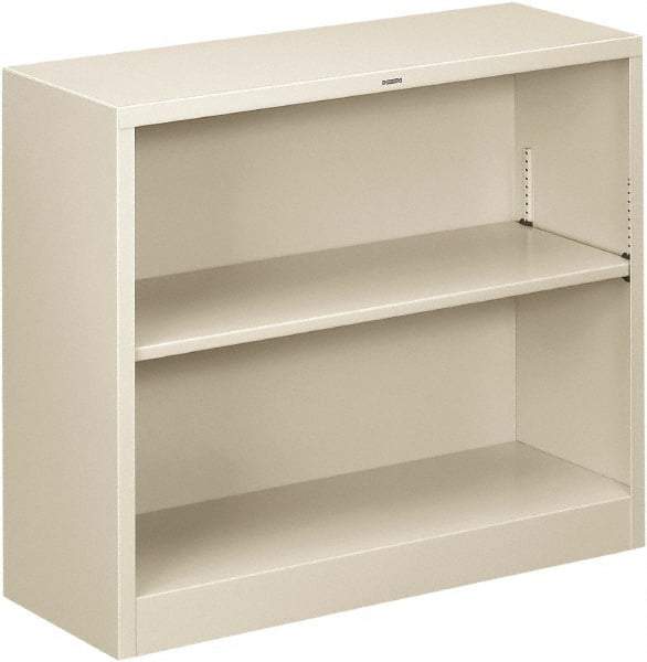 Hon - 2 Shelf, 29" High x 34-1/2" Wide Bookcase - 11-1/2" Deep, Steel, Light Gray - Apex Tool & Supply
