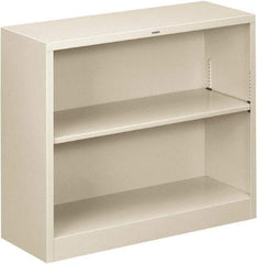Hon - 2 Shelf, 29" High x 34-1/2" Wide Bookcase - 11-1/2" Deep, Steel, Light Gray - Apex Tool & Supply