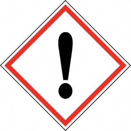 NMC - Hazardous Materials Label, Header: Harmful Irritant Warning - Legend: GHS - Graphic, English, Black & Red, 4" Long x 4" High, No Coating - Apex Tool & Supply