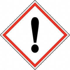 NMC - Hazardous Materials Label, Header: Harmful Irritant Warning - Legend: GHS - Graphic, English, Black & Red, 4" Long x 4" High, No Coating - Apex Tool & Supply