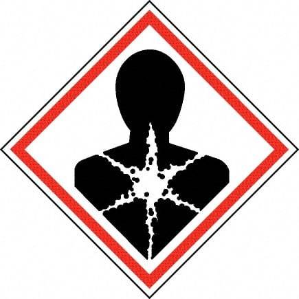 NMC - Hazardous Materials Label, Header: Health Hazard - Legend: GHS - Graphic, English, Black & Red, 4" Long x 4" High, No Coating - Apex Tool & Supply