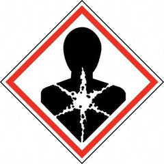 NMC - Hazardous Materials Label, Header: Health Hazard - Legend: GHS - Graphic, English, Black & Red, 4" Long x 4" High, No Coating - Apex Tool & Supply